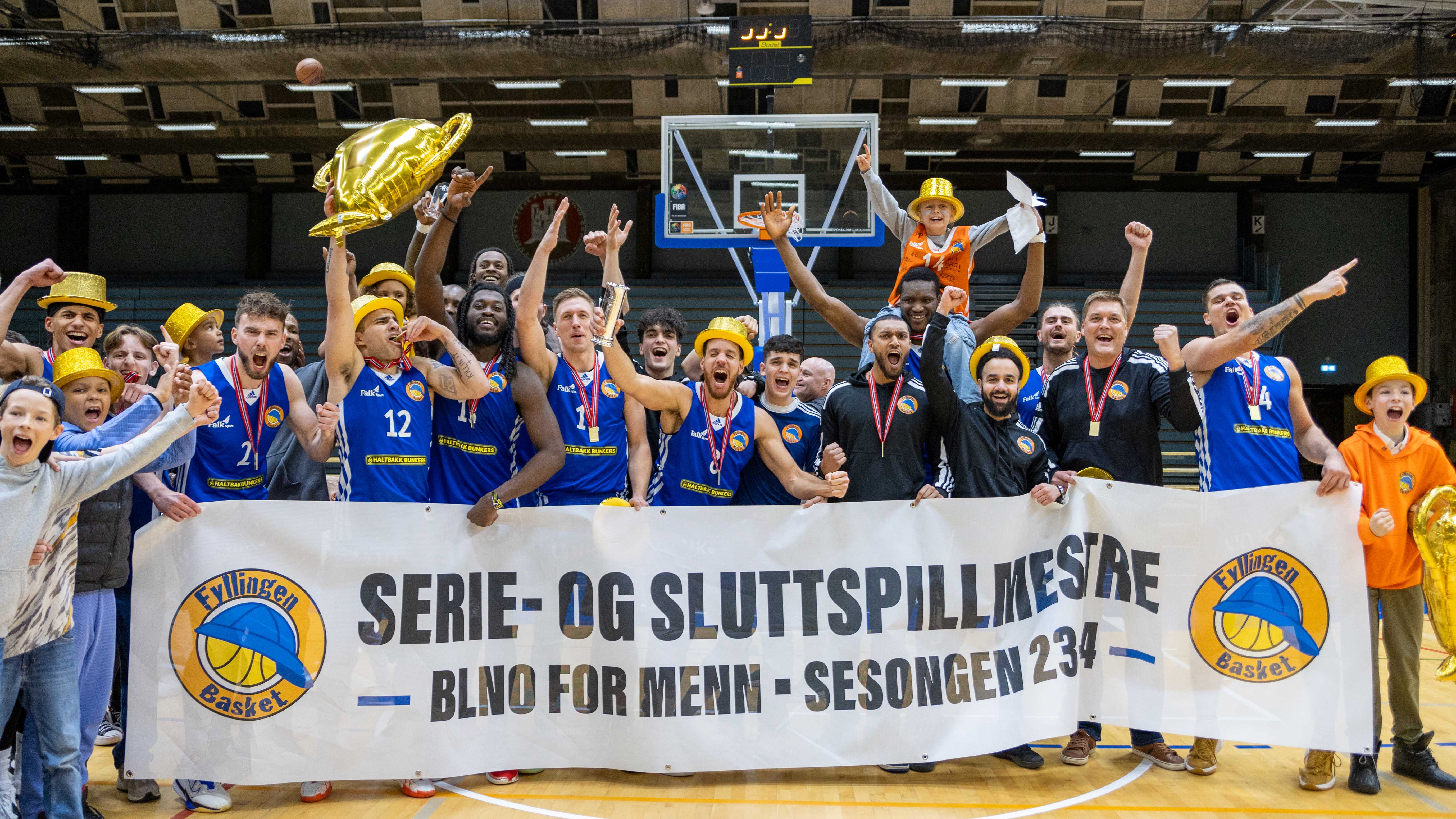 Fyllingen kunne juble for sitt første NM-gull i basket.
FOTO: BRAGE TITLESTAD 