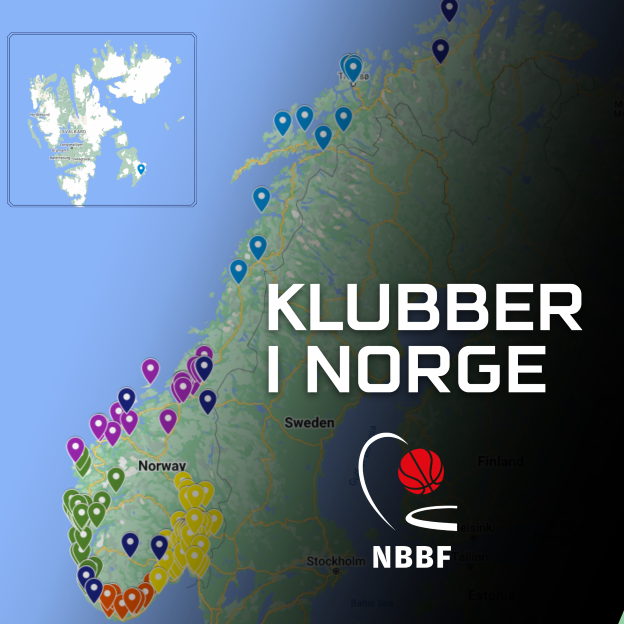 Kart over basketballklubber i Norge